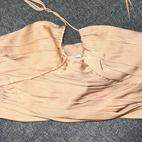 COPY - Zara SATIN EFFECT DRAPED HALTER Crop Top Size M - Picture 7 of 9